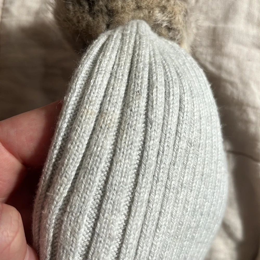 H&M Baby 9-12m Knit Hat Beanie Bundle | 100% Wool + Cotton Blend Pom